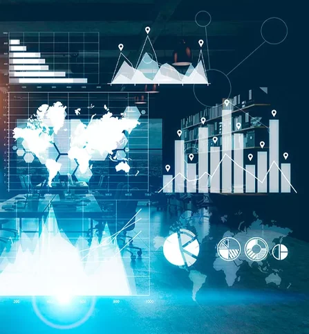 Dashboard de datos de comercio internacional en tablet